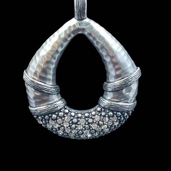 Premier Designs Hammered Silver Statement Necklace Glam Career Chic Y2K Jewelry - Picture 2 of 10